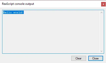 Reaper Hello World Message